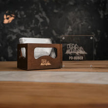 Lade das Bild in den Galerie-Viewer, Glasuntersetzter Acyril mit Holzkiste 6er Set