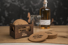 Lade das Bild in den Galerie-Viewer, Glasuntersetzer Kork mit Holzkiste 6er-Set