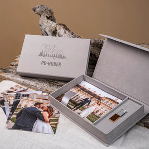 SET Samtstoff Foto Box inkl. 16 GB Diamant USB Stick