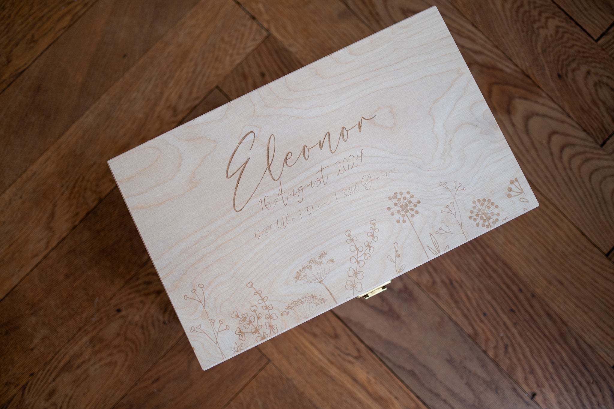 Erinnerungs /- Geschenkebox mit aufklappbarem Deckel – Meine Holzbox